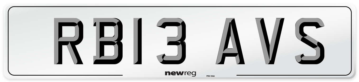 RB13 AVS Number Plate from New Reg